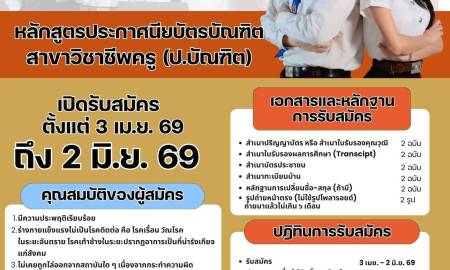 📢 ประชาสัมพันธ์: เปิดรับสมัครนักศึกษาใหม่ คณะครุศาสตร์ มหาวิทยาลัยนครพนม หลักสูตรประกาศนียบัตรบัณฑิต สาขาวิชาชีพครู (ป.บัณฑิต) ภาคการศึกษาที่ 1 ปีการศึกษา 2569