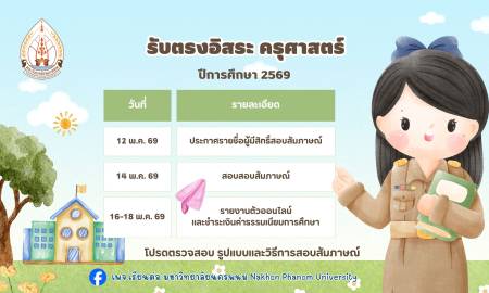 📢ประกาศรายชื่อผู้มีสิทธิ์สอบสัมภาษณ์ รอบรับตรงอิสระ ประจำปีการศึกษา 2569 (เฉพาะคณะครุศาสตร์) โปรดตรวจสอบรูปแบบและวิธีการสอบสัมภาษณ์